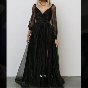 Black Octavia Shimmer Gown- Never Worn